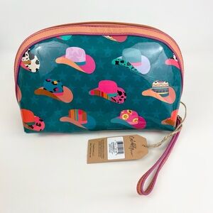 Catchfly Studio Cowboy Hat Makeup Travel Bag With Wristlet New With Tags